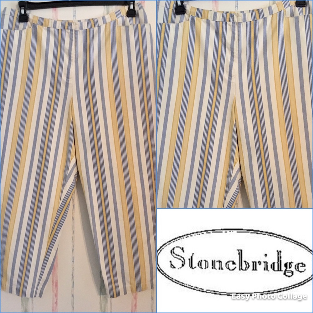 STONEBRIDGE Striped Capri’s/Cropped Pants